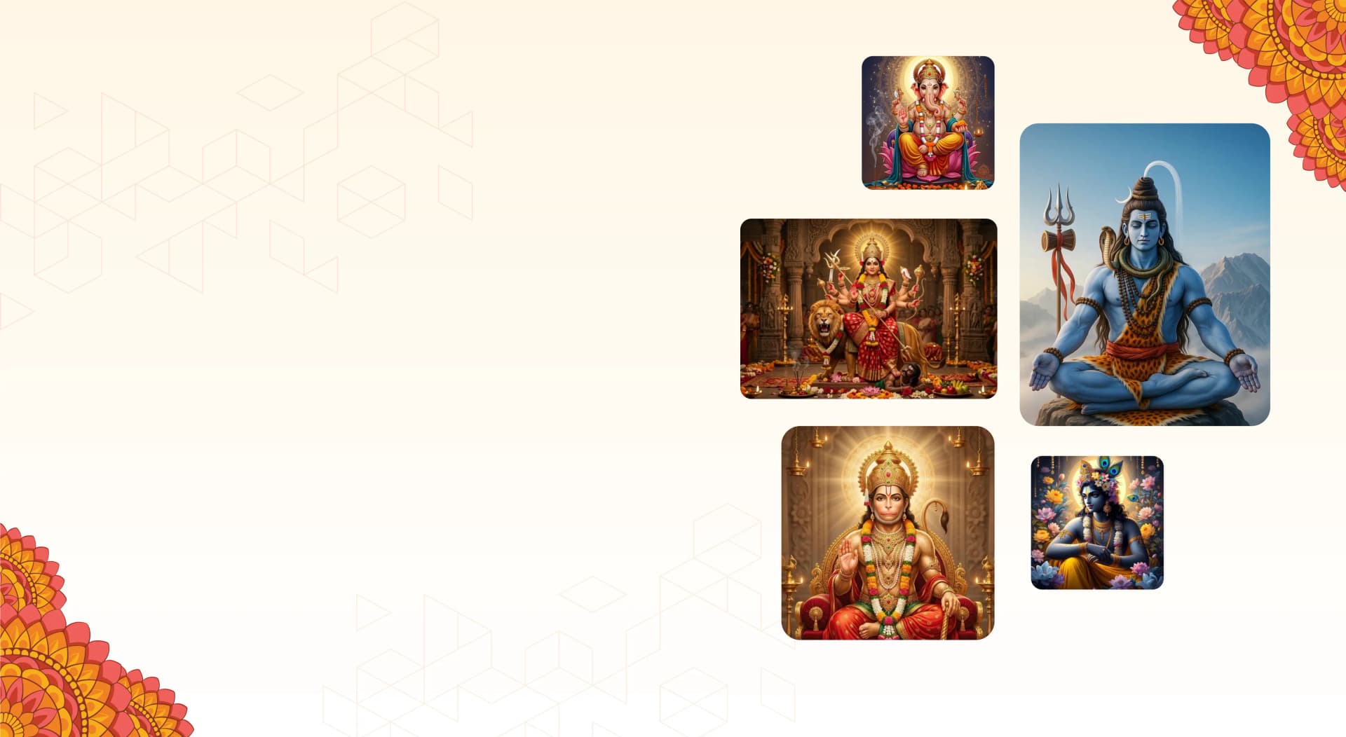 ભક્તિભરી આધ્યાત્મિક સેવાઓ અને મંદિર વિધિ દૃશ્ય